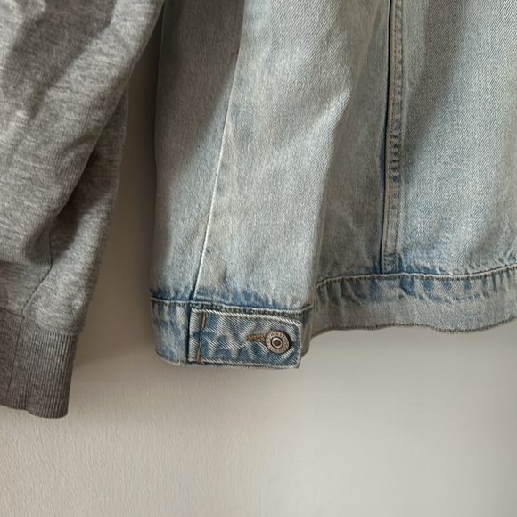 Denim and Jersey mix hooded jacket - Picture 4 of 7